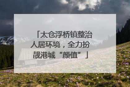 太仓浮桥镇整治人居环境，全力扮靓港城“颜值”