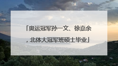 奥运冠军孙一文、徐嘉余，北体大冠军班硕士毕业