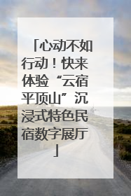 心动不如行动！快来体验“云宿平顶山”沉浸式特色民宿数字展厅