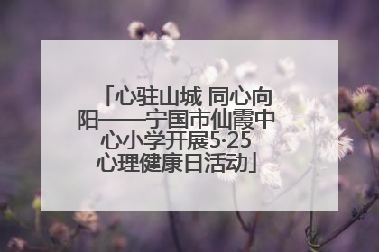 心驻山城 同心向阳——宁国市仙霞中心小学开展5·25心理健康日活动