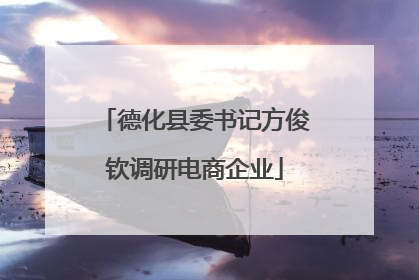 德化县委书记方俊钦调研电商企业