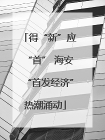 得“新”应“首” 海安“首发经济”热潮涌动