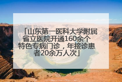 山东第一医科大学附属省立医院开通160余个特色专病门诊，年接诊患者20余万人次