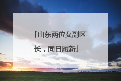 山东两位女副区长，同日履新