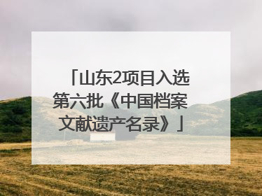 山东2项目入选第六批《中国档案文献遗产名录》