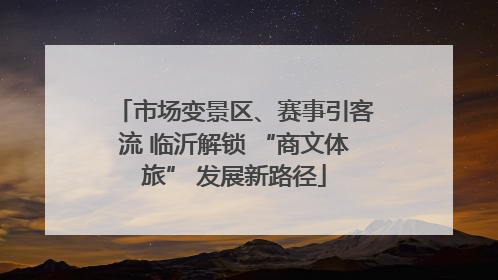 市场变景区、赛事引客流 临沂解锁 “商文体旅” 发展新路径