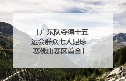 广东队夺得十五运会群众七人足球赛佛山赛区首金