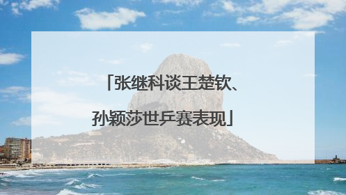 张继科谈王楚钦、孙颖莎世乒赛表现