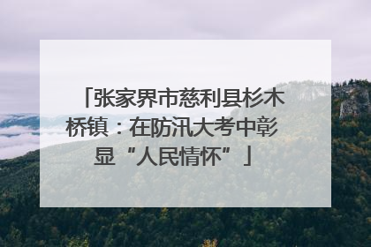 张家界市慈利县杉木桥镇：在防汛大考中彰显“人民情怀”
