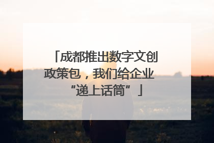 成都推出数字文创政策包，我们给企业“递上话筒”
