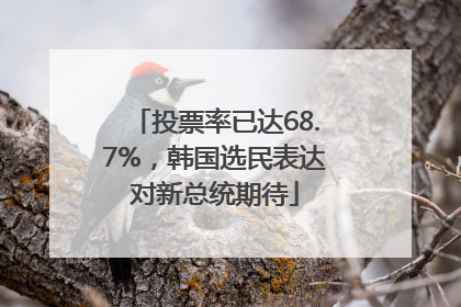 投票率已达68.7%，韩国选民表达对新总统期待