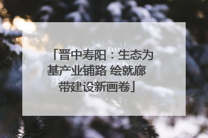晋中寿阳：生态为基产业铺路 绘就廊带建设新画卷