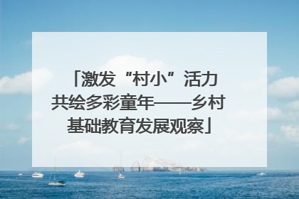激发“村小”活力 共绘多彩童年——乡村基础教育发展观察