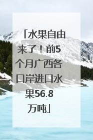 水果自由来了！前5个月广西各口岸进口水果56.8万吨