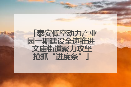 泰安低空动力产业园一期建设全速推进 文庙街道聚力攻坚抢抓“进度条”