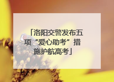 洛阳交警发布五项“爱心助考”措施护航高考
