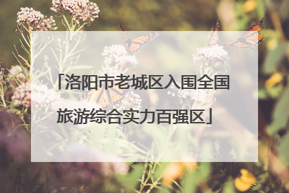 洛阳市老城区入围全国旅游综合实力百强区