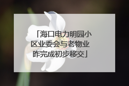 海口电力明园小区业委会与老物业昨完成初步移交