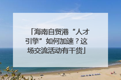 海南自贸港“人才引擎”如何加速？这场交流活动有干货