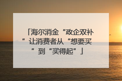 海尔消金“政企双补”让消费者从“想要买”到“买得起”