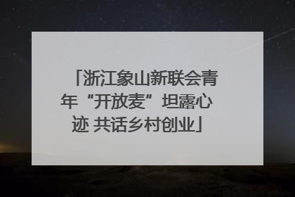 浙江象山新联会青年“开放麦”坦露心迹 共话乡村创业