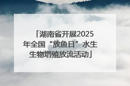 湖南省开展2025年全国“放鱼日”水生生物增殖放流活动