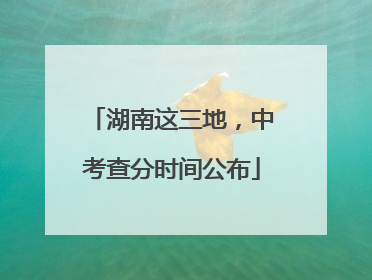 湖南这三地，中考查分时间公布