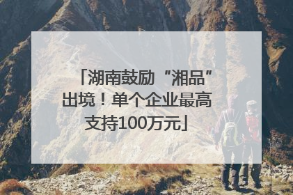 湖南鼓励“湘品”出境！单个企业最高支持100万元