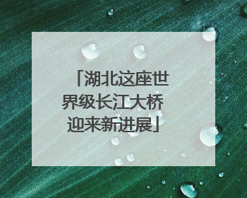 湖北这座世界级长江大桥迎来新进展
