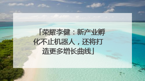 荣耀李健：新产业孵化不止机器人，还将打造更多增长曲线