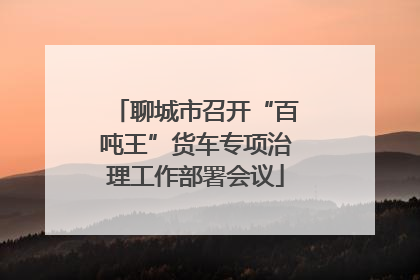 聊城市召开“百吨王”货车专项治理工作部署会议