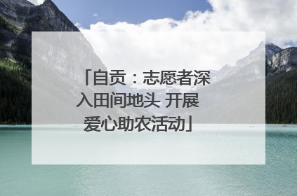 自贡：志愿者深入田间地头 开展爱心助农活动