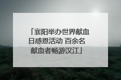 襄阳举办世界献血日感恩活动 百余名献血者畅游汉江