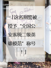 这名刑警被授予“全国公安系统二级英雄模范”称号！