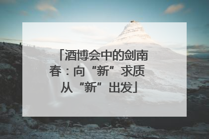 酒博会中的剑南春：向“新”求质 从“新”出发