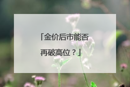 金价后市能否再破高位？