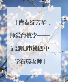 青春绽芳华，师爱育桃李——记邵阳市第四中学石琼老师