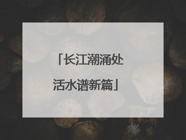 长江潮涌处 活水谱新篇