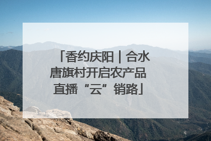 香约庆阳｜合水唐旗村开启农产品直播“云”销路