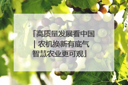 高质量发展看中国｜农机换新有底气 智慧农业更可观