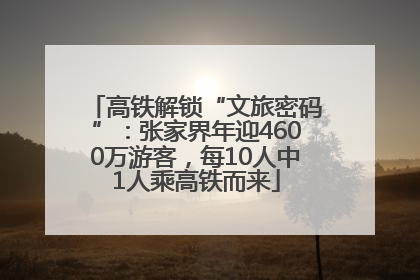 高铁解锁“文旅密码”：张家界年迎4600万游客，每10人中1人乘高铁而来