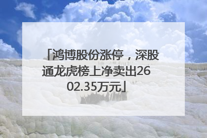 鸿博股份涨停，深股通龙虎榜上净卖出2602.35万元