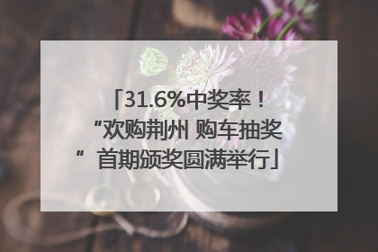 31.6%中奖率！“欢购荆州 购车抽奖”首期颁奖圆满举行