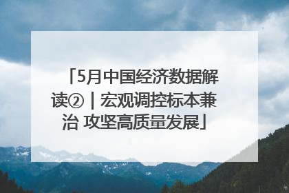 5月中国经济数据解读②｜宏观调控标本兼治 攻坚高质量发展