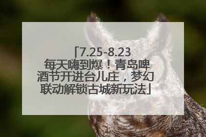 7.25-8.23 每天嗨到爆！青岛啤酒节开进台儿庄，梦幻联动解锁古城新玩法